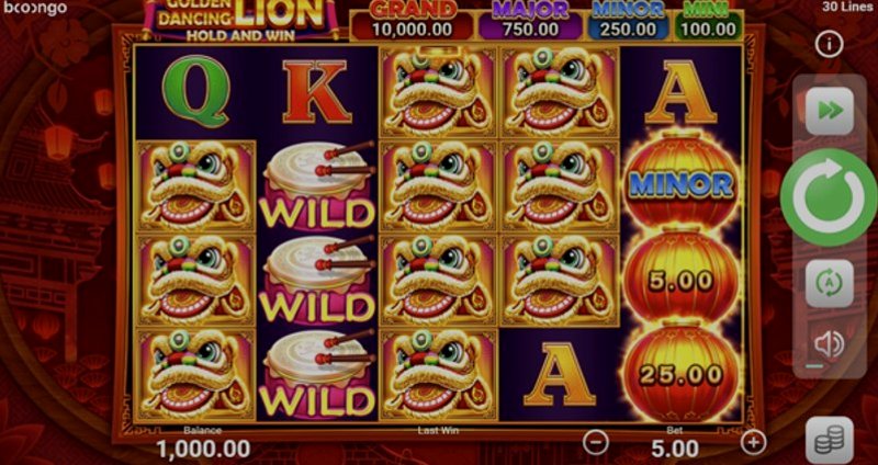 Играть Golden Dancing Lion от Booongo в казино 1Win