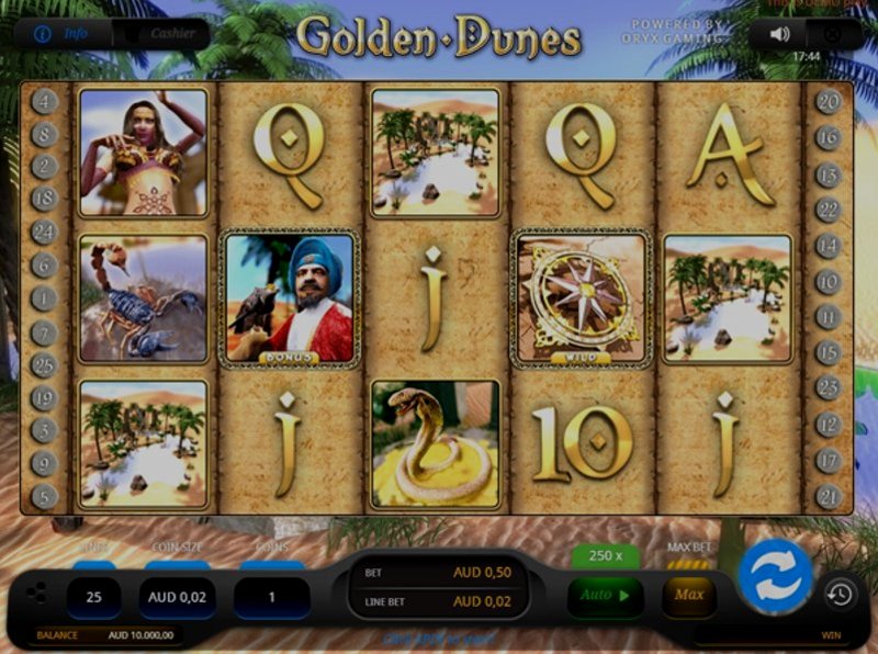 Играть Golden Dunes от Oryx в казино 1Win
