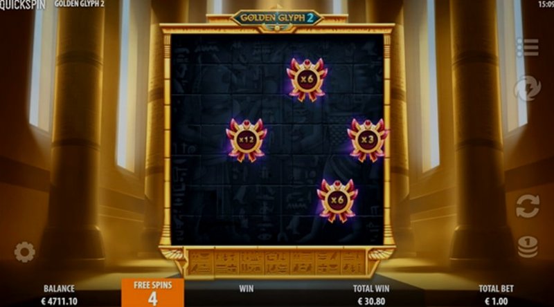 Играть Golden Glyph 2 от Quickspin в казино 1Win