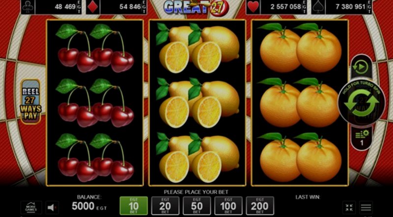Играть Great 27 от Amusnet Interactive в казино 1Win
