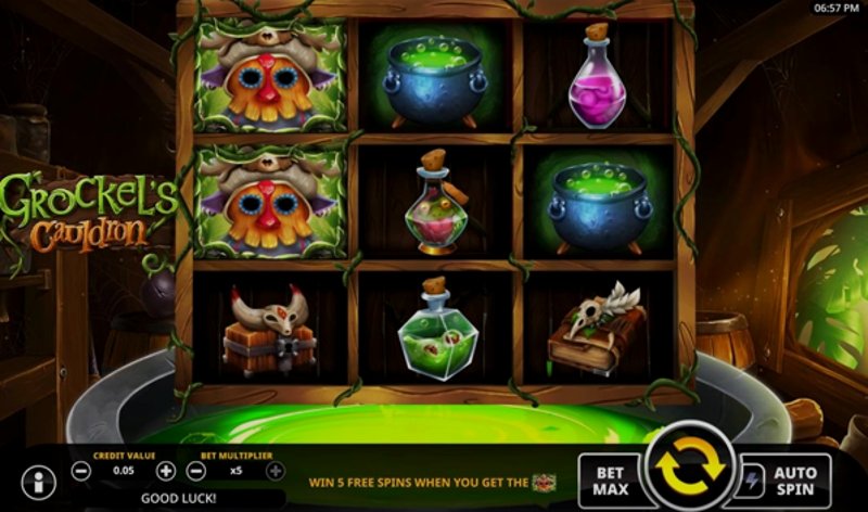 Играть Grockels Cauldron от Swintt в казино 1Win
