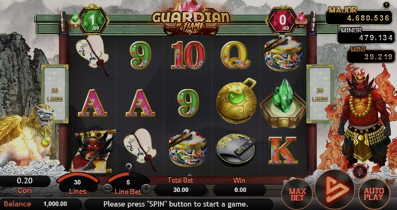 Играть Guardian of Flame от Simpleplay в казино 1Win
