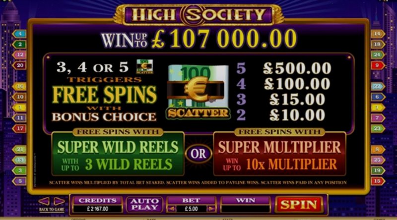 Играть High Society от Microgaming в казино 1Win