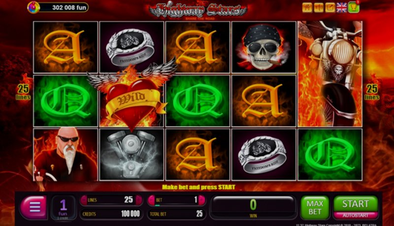 Играть Highway Stars от Belatra в казино 1Win