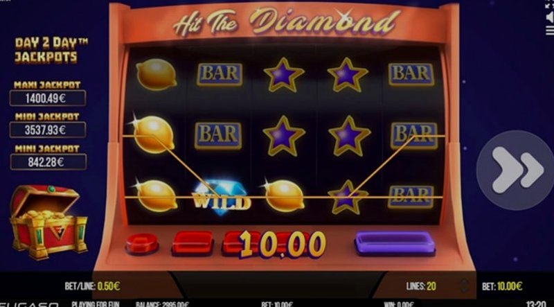 Играть Hit The Diamond от Fugaso в казино 1Win