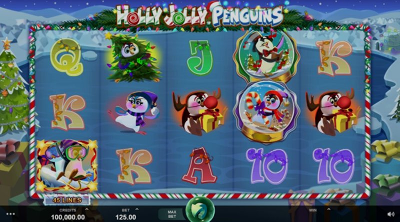 Играть Holly Jolly Penguins от Microgaming в казино 1Win