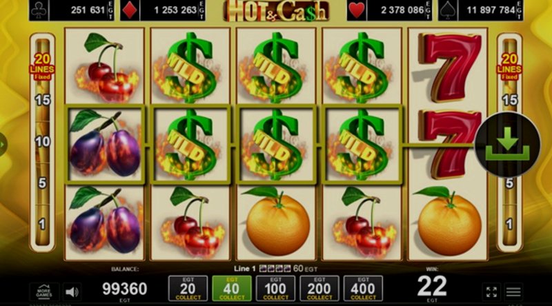 Играть Hot & Cash от Amusnet Interactive в казино 1Win