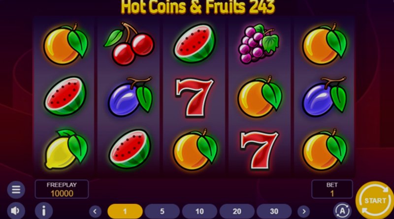 Играть Hot Coins & Fruits 243 от 1spin4win в казино 1Win