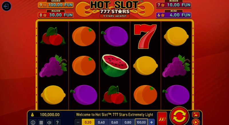Играть Hot Slot: 777 Stars Extremely Light от Wazdan в казино 1Win