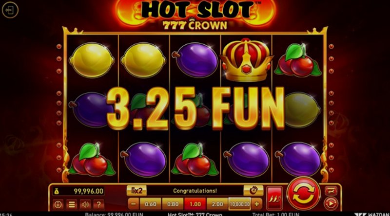 Играть Hot Slot™: 777 Crown от Wazdan в казино 1Win