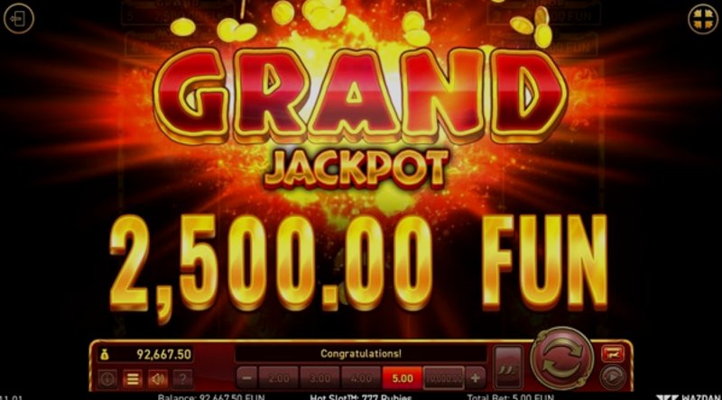 Играть Hot Slot™: 777 Rubies от Wazdan в казино 1Win
