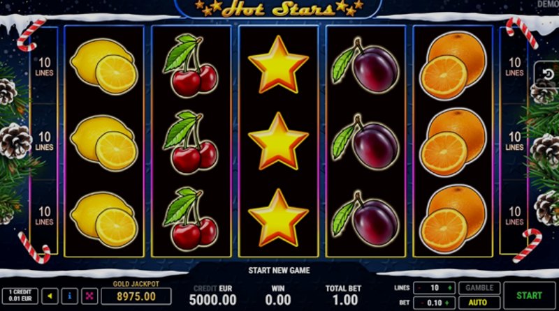 Играть Hot Stars Christmas от Fazi в казино 1Win