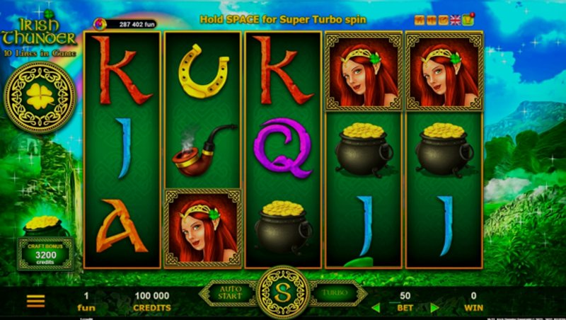 Играть Irish Thunder от Belatra в казино 1Win