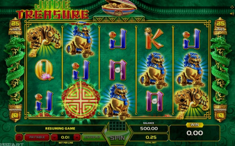 Играть Jade Treasure от Gameart в казино 1Win