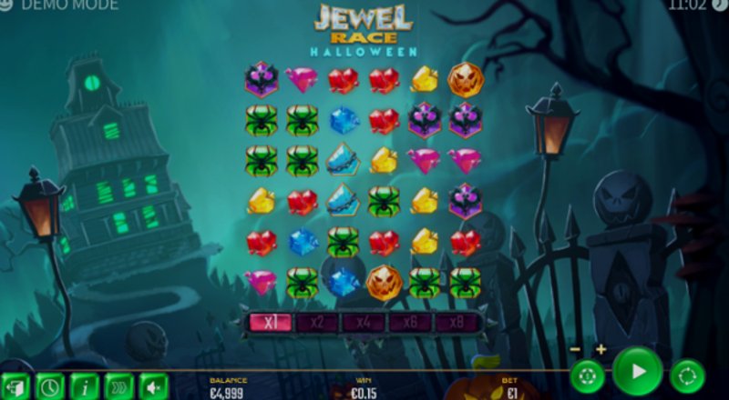 Играть Jewel Race Halloween от Golden Hero в казино 1Win