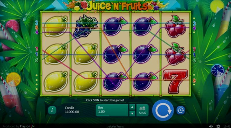 Играть Juice and Fruits от Playson в казино 1Win