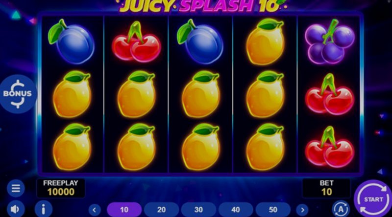 Играть Juicy Splash 10 от 1spin4win в казино 1Win