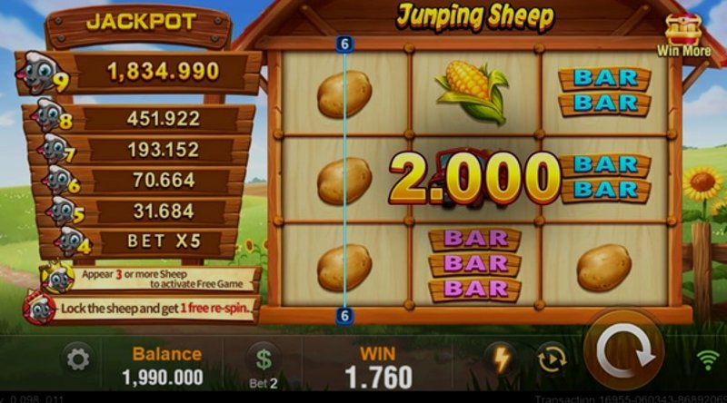Играть Jumping Sheep от Tadagaming в казино 1Win