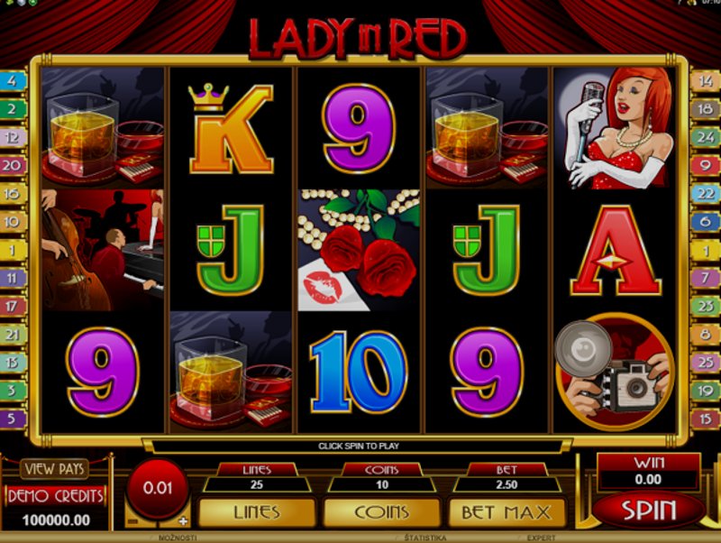 Играть Lady in Red от Microgaming в казино 1Win