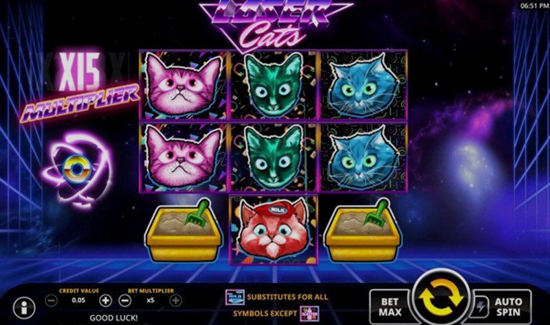 Играть Laser Cats от Swintt в казино 1Win