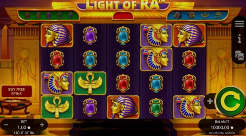 Играть Light of Ra от Booming в казино 1Win