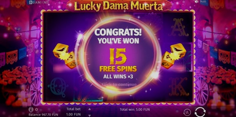 Играть Lucky Dama Muerta от Bgaming в казино 1Win