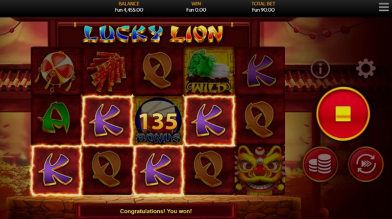 Играть Lucky Lion от Onetouch в казино 1Win