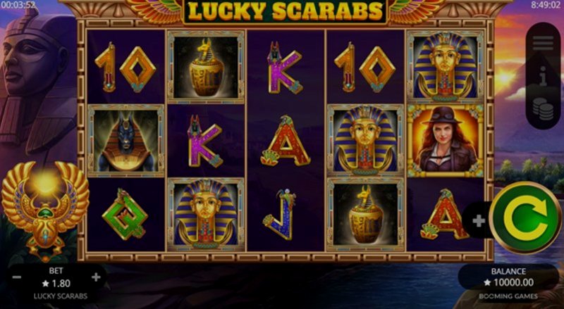 Играть Lucky Scarabs от Booming в казино 1Win