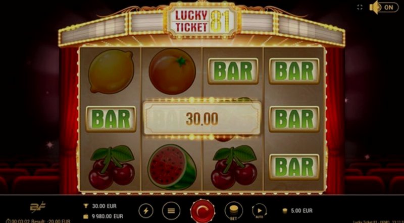 Играть Lucky Ticket 81 от Bf Games в казино 1Win