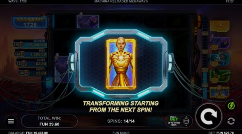 Играть Machina Reloaded Megaways от Kalamba в казино 1Win