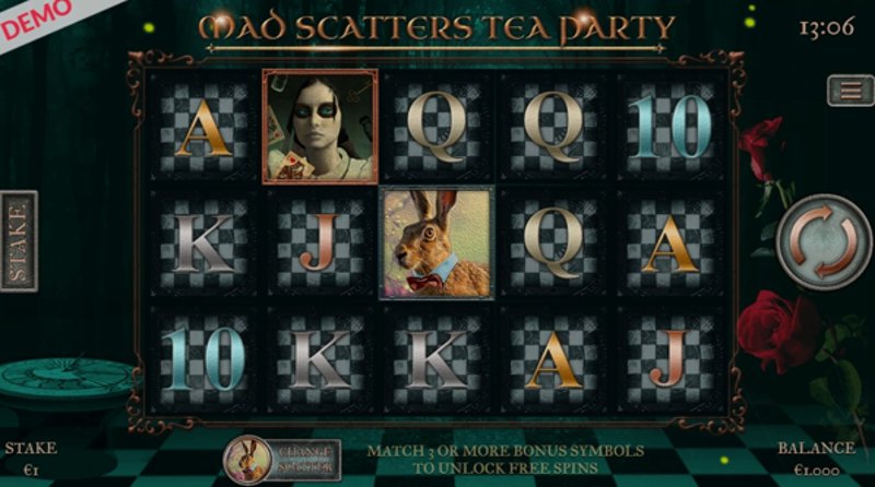 Играть Mad Scatters Tea Party от Slingo в казино 1Win