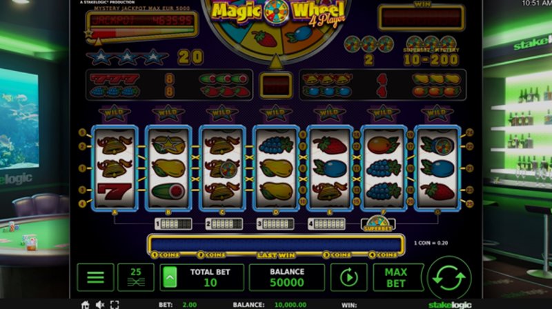 Играть Magic Wheel от Stakelogic в казино 1Win