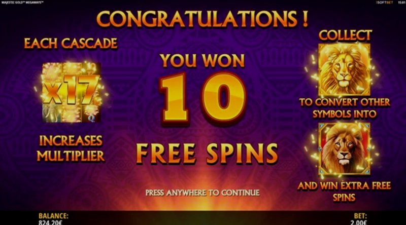 Играть Majestic Gold Megaways от Isoftbet в казино 1Win