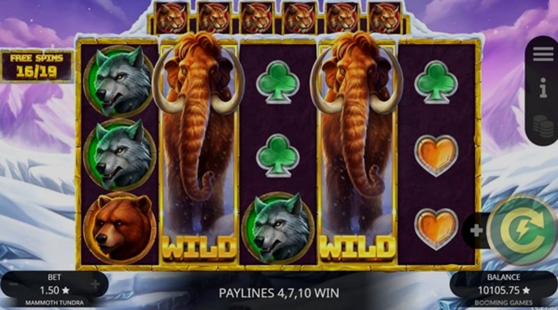 Играть Mammoth Tundra от Booming в казино 1Win