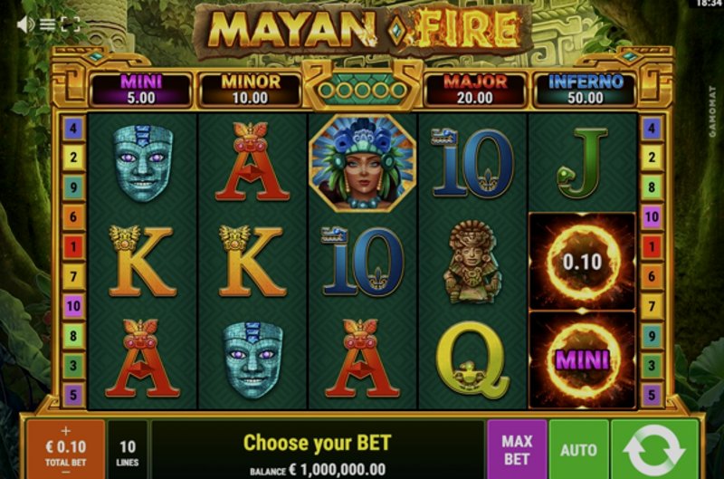 Играть Mayan Fire от Gamomat в казино 1Win