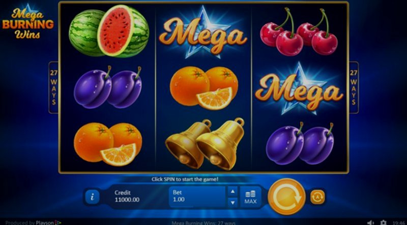 Играть Mega Burning Wins: 27 ways от Playson в казино 1Win