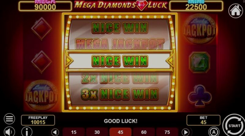 Играть Mega Diamonds Luck от 1spin4win в казино 1Win