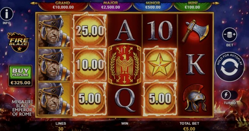 Играть Mega Fire Blaze: Emperor Of Rome от Playtech в казино 1Win