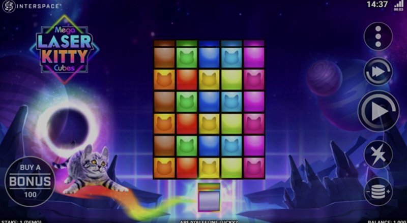 Играть Mega Laser Kitty Cubes with Interspace от Rogue в казино 1Win
