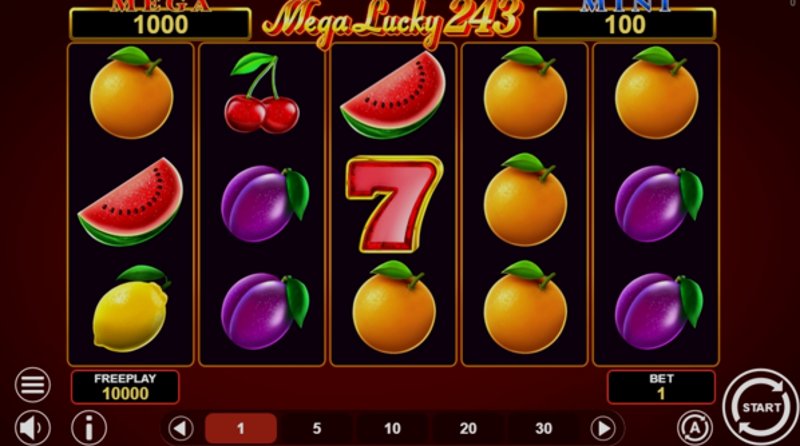 Играть Mega Lucky 243 от 1spin4win в казино 1Win