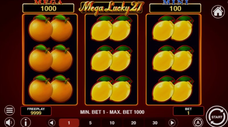 Играть Mega Lucky 27 от 1spin4win в казино 1Win