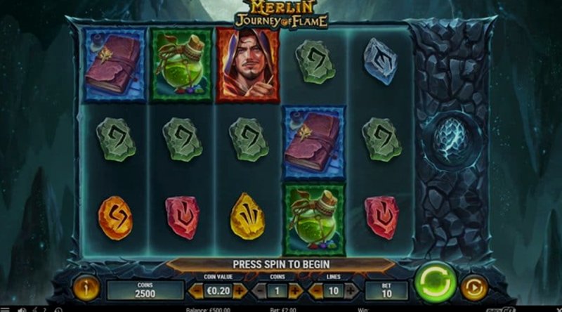 Играть Merlin: Journey of Flame от Playn Go в казино 1Win