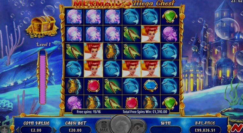 Играть Mermaids Mega Chest от Netgaming в казино 1Win