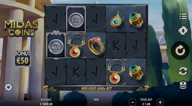 Играть Midas Coins от Quickspin в казино 1Win