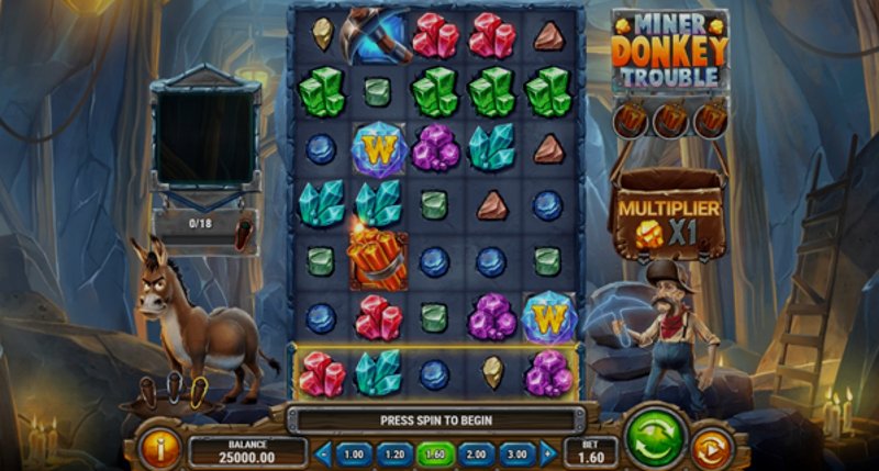 Играть Miner Donkey Trouble от Playn Go в казино 1Win