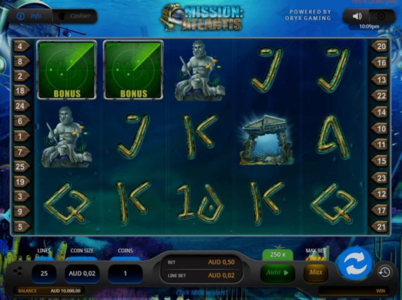 Играть Mission Atlantis от Oryx в казино 1Win