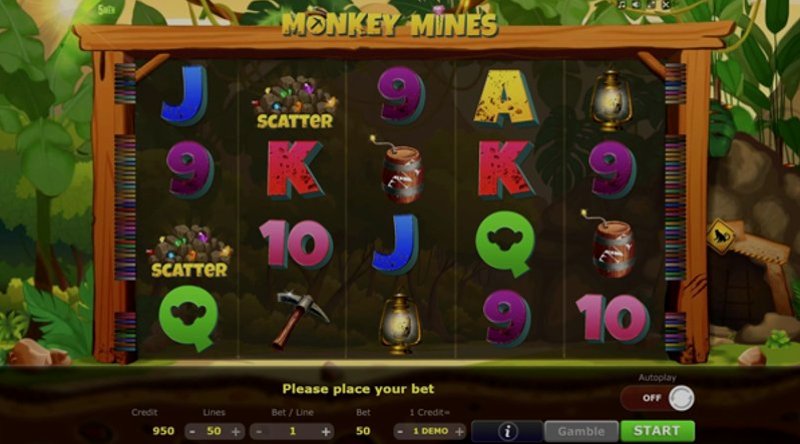 Играть Monkey Mines от 5 Men Gaming в казино 1Win