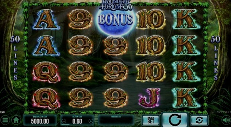 Играть Moonlight Fortune 50 от Synot в казино 1Win