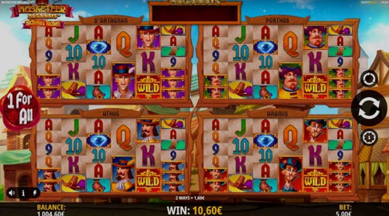 Играть Musketeer Megaways от Isoftbet в казино 1Win