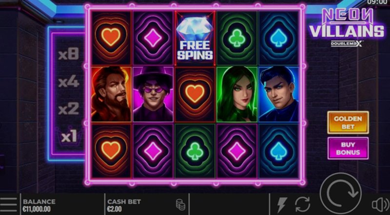 Играть Neon Villains DoubleMax от Yggdrasil в казино 1Win